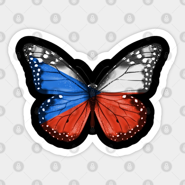 Czech Flag  Butterfly - Gift for Czech From Czech Republic Sticker by Country Flags